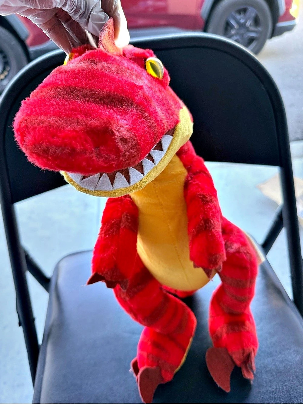 Build-A-Bear Workshop Red Raptor Red & Yellow Dinosaur Plush Toy
